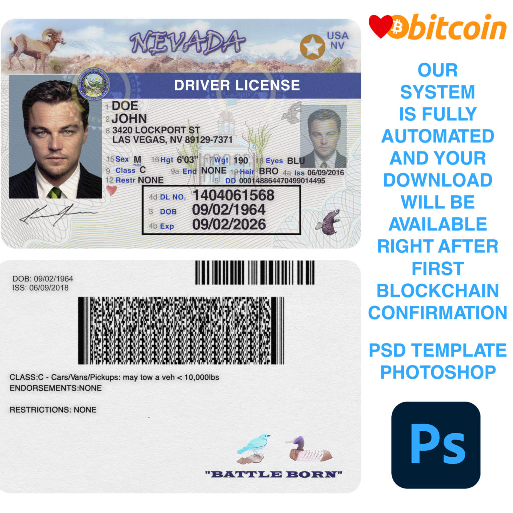 Nevada Driver License Template V1 Boom Templates   Nevada Driver License Template V1 1024x1024 